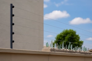 imagen comparativa cercos eléctricos vs muro con vidrios rotos