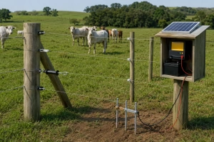 Componentes de un cerco eléctrico para ganado detallados
